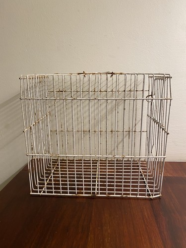 Vintage cream wire bird cage - cream,
