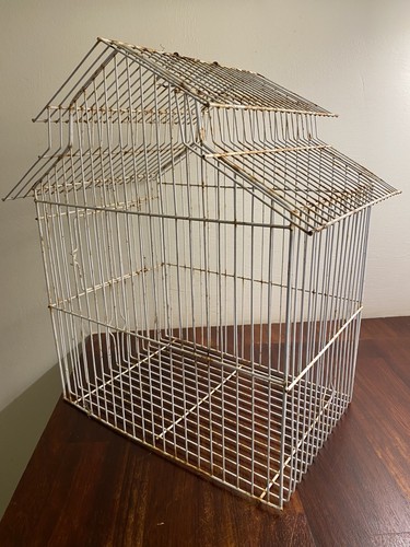 Vintage cream wire bird - cream,