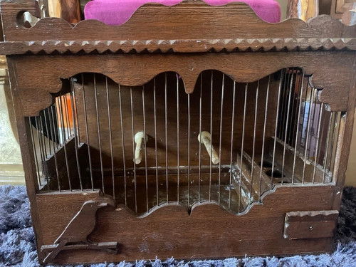 Vintage wooden hanging bird - vintage,