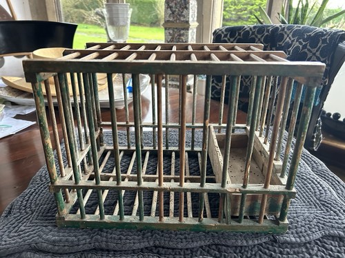 Antique vintage wooden bird - antique,