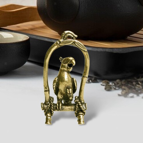 Brass bird sculpture cage - brass,